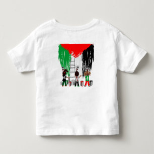 Camiseta Crianças de Gaza Pintando a Bandeira da Palestina