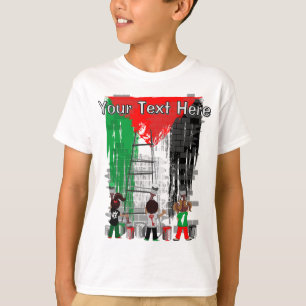 Camiseta Crianças de Gaza Pintando a Bandeira da Palestina