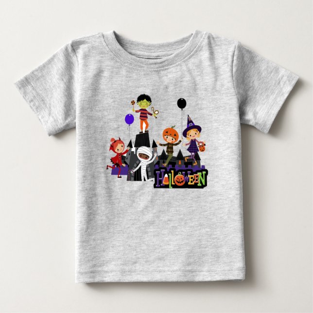 Camiseta Crianças de Halloween Fantasiadas Toddler (Frente)