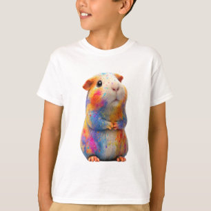 Camiseta Crianças de Hamster Pintadas com Explosão de Cores
