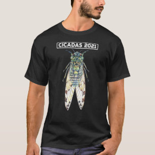 Camiseta Crianças de Insetos de Cicada 2021 Insetos de Aqua