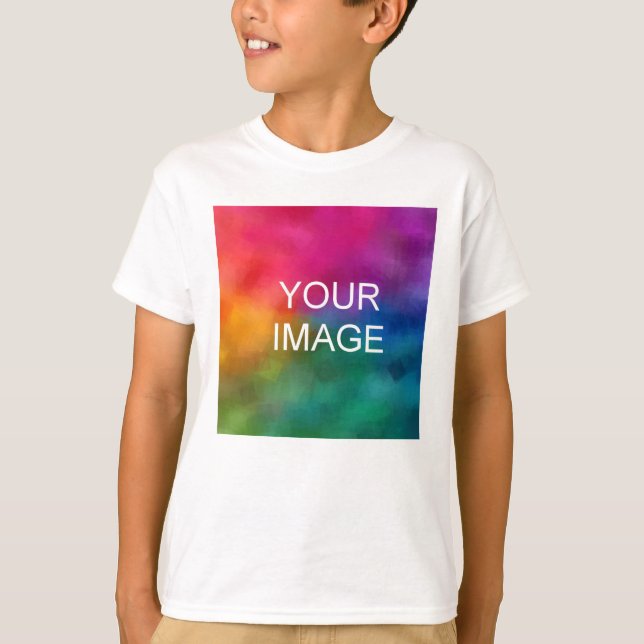 Camiseta Crianças de Modelo branco de adição de imagem de l (Frente)