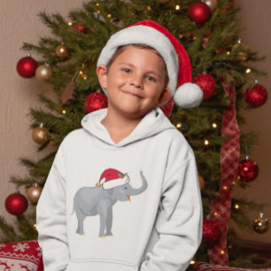 Camiseta Crianças de Natal de Elefante Bonito