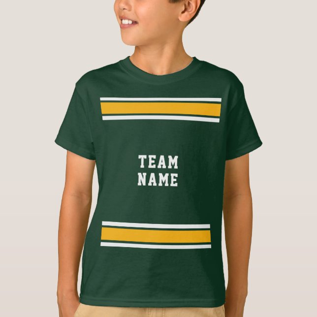 Camiseta Crianças de nome da Equipe de Jersey do Green Dour (Frente)