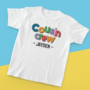Camiseta Crianças de Nome Personalizado da Tripulação de Co