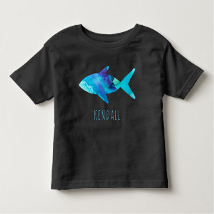 Camiseta Crianças de Oceano Azul de Cores Aquáticas Persona