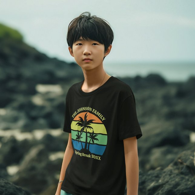 Camiseta Crianças de Palmeiras Tropicais de Praia legal (Criador carregado)