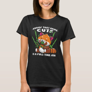 Camiseta Crianças de Panda Vermelha