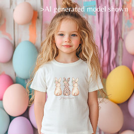 Camiseta Crianças de Páscoa Floral Personalizadas