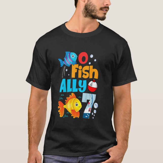 Camiseta Crianças De Peixe Só Um Dia De Aniversário 7 Litro (Frente)