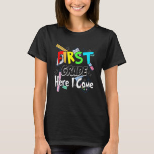 Camiseta Crianças De Primeira Classe 1 ruas De Volta À Esco
