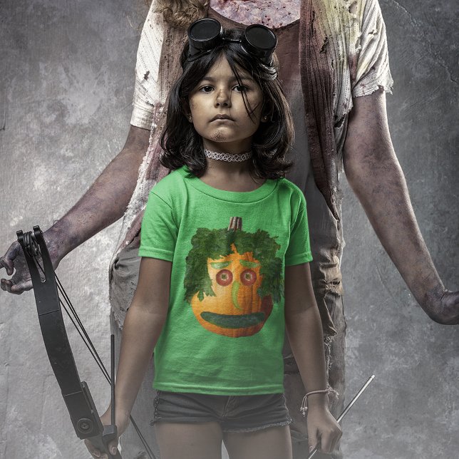 Camiseta Crianças de rosto de abóbora de Comida do Dia das  (Halloween Food Pumpkin Face Kids T-Shirt)