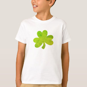 Camiseta Crianças de Silhute de Pintura Irlandesa Shamrock