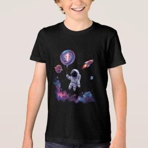 Camiseta Crianças de Teto de Aniversário do Space Rocket