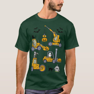 Camiseta Crianças de veículos de construção de halloween