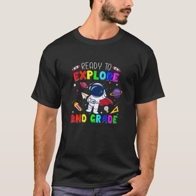 Camiseta Crianças De Volta À Escola Pronta Para Explorar As (Frente)