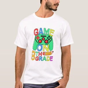 Camiseta Crianças De Volta Ao Jogo De Vídeo Da Escola 8º Jo