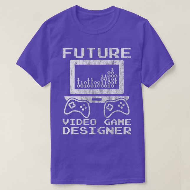 Camiseta Crianças Desenvolvedores de Jogo Futuro Designer d (Frente do Design)