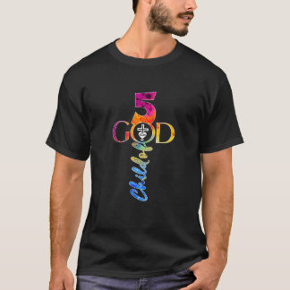 Camiseta Crianças DEUS 5 ANOS JESUS 5º ANIVERSÁRIO Premium 
