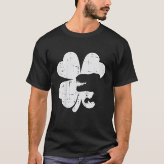 Camiseta Crianças Dia de São Patrício Dino Shamrock Santo P