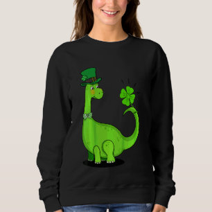 Camiseta Crianças Dia de São Patrício Trex Dinossaur Irish 