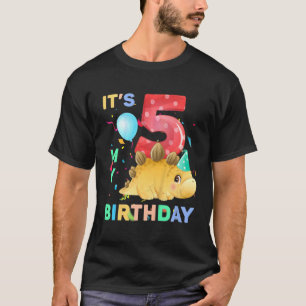 Camiseta Crianças Dino Dinossauro Bonito 5 cinco meninos de