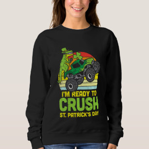 Camiseta Crianças Dino Monster Truck Ready Esmagam St Patri