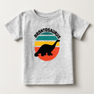 Camiseta Crianças Dinossauro Brontossauro Retro Distúrbio