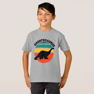 Camiseta Crianças Dinossauro Brontossauro Retro Distúrbio