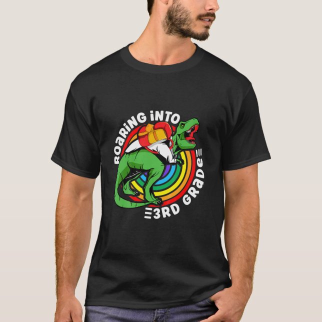Camiseta Crianças Dinossauro De 3º Grau Que Volta Para O Re (Frente)