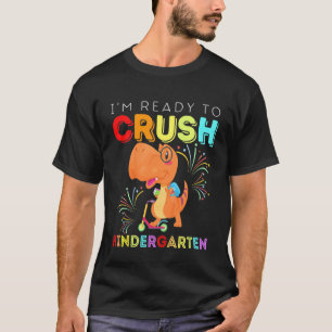 Camiseta Crianças Dinossauro Estou Pronto Para Esmagar A Co