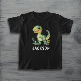 Camiseta Crianças - Dinossauro Personalizado Bonito