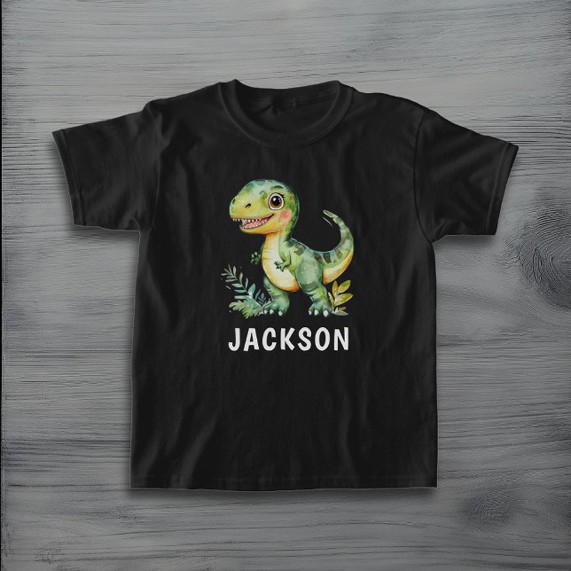 Camiseta Crianças - Dinossauro Personalizado Bonito (Criador carregado)