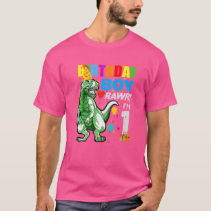 Camiseta Crianças Dinossauro Primeiro primeiro aniversario 
