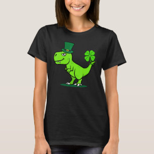 Camiseta Crianças Dinossauro Saint Patrick's Day T Rex Dino