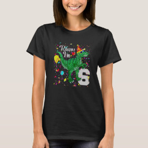 Camiseta Crianças Dinossauro Sexta 6 Aniversário Seis Anos