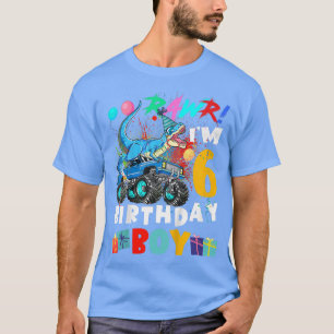 Camiseta Crianças Dinossauro T Rex Monster Truck 6 Anos 6 B