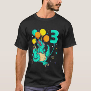 Camiseta Crianças Dinossauro Tyrannosaurus Rex Eu tenho 3 a