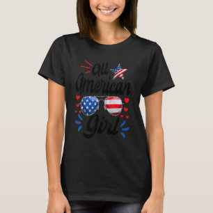 Camiseta Crianças Diversão Todas as Meninas Americanas Patr