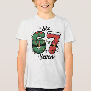 Camiseta Crianças Divertidas 67 Luzes de Natal Feriado