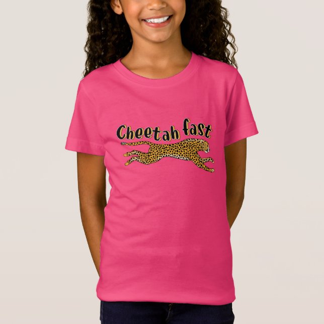 Camiseta Crianças Divertidas Cheetah Fast Jungle Cat (Frente)