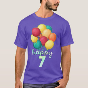 Camiseta Crianças Divertidas Felizes Balões Coloridos de 7