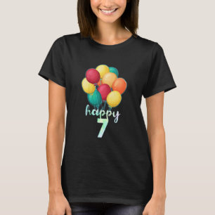 Camiseta Crianças Divertidas Felizes Balões Coloridos de 7