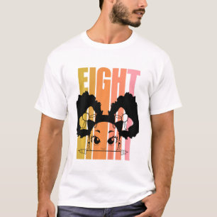 Camiseta Crianças do 8º aniversário, garota negra e corcund