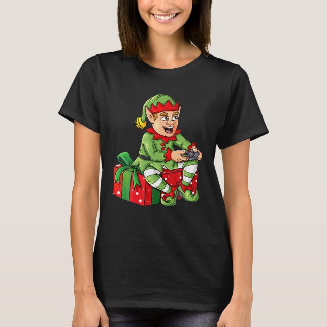 Camiseta Crianças do Controlador de Vídeo Elf de Natal (Frente)