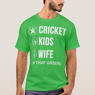 Camiseta Crianças do Cricket e Presente de Sobresselho Engr