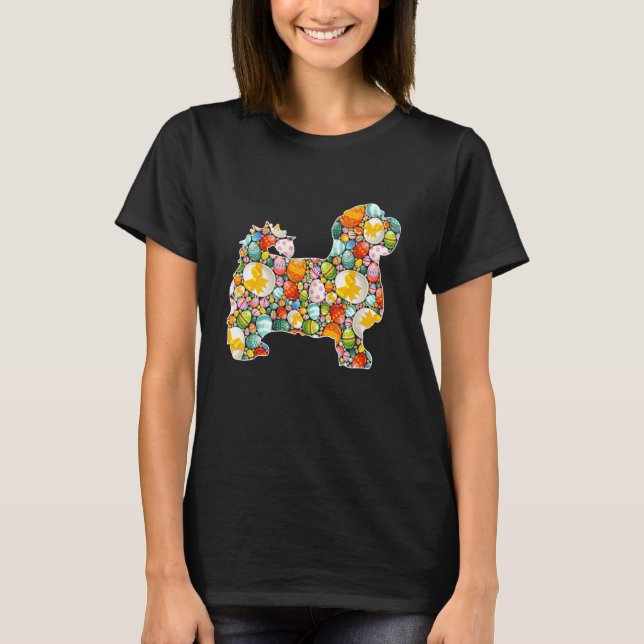 Camiseta Crianças do Dia da Páscoa do Cão Maltês de Páscoa  (Frente)