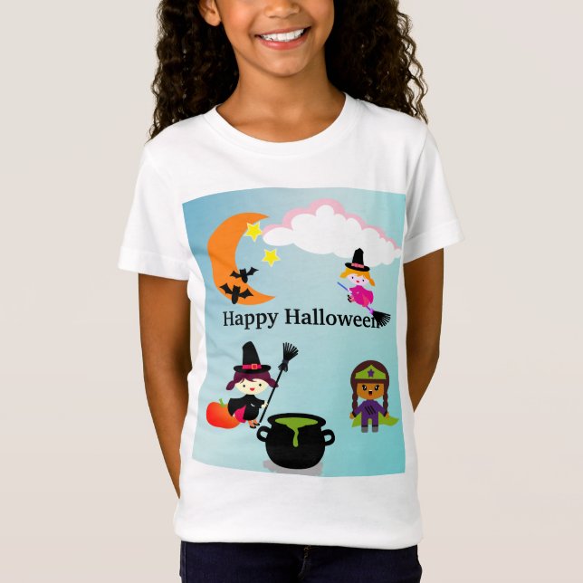 Camiseta Crianças do Dia das Bruxas (Frente)