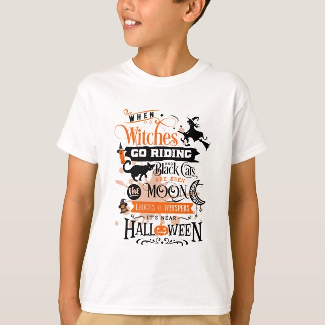Camiseta Crianças do Dia das Bruxas (Frente)