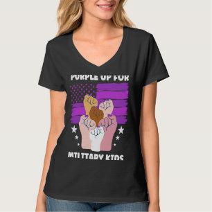 Camiseta Crianças do Dia de Roxo Militar Menino H